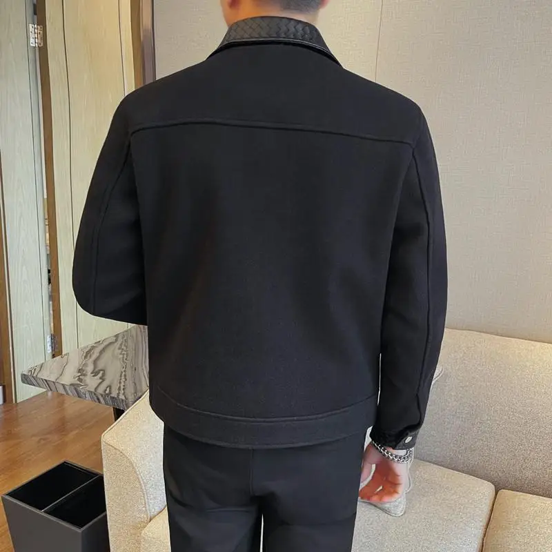 Модные кожаные куртки в британском стиле мужские персонализированные тканые