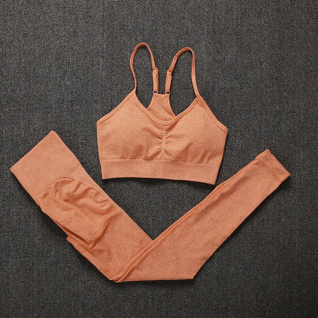 Yoga Set Gym Workout Clothes for Women Push Up Bra High Waist Leggings Sexy Fitness Sportswear Sports Suits