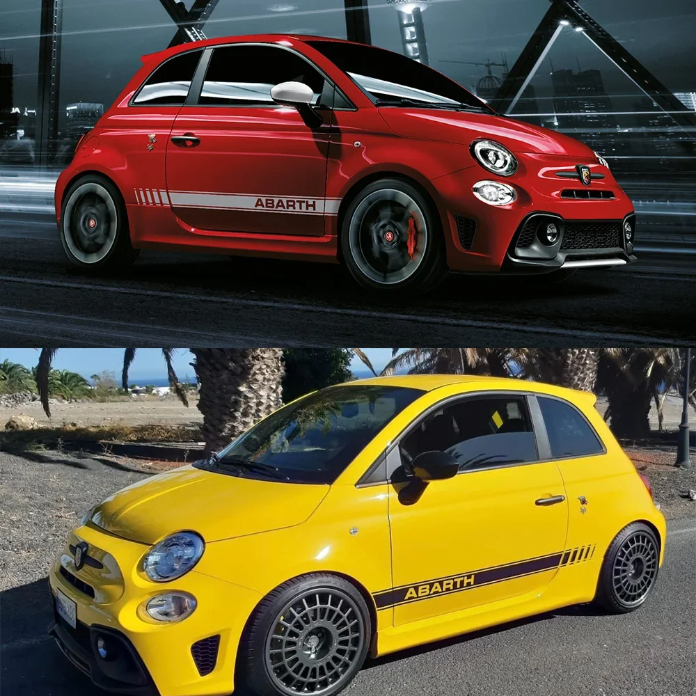 Наклейки на боковую полоску автомобиля для FIAT 500 Abarth аксессуары тюнинг авто