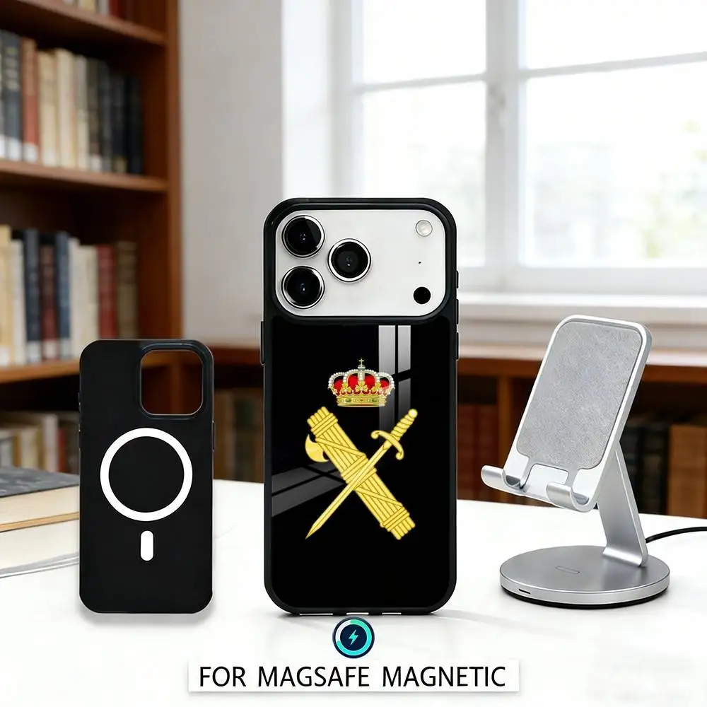 Фото Чехол для телефона S-Spanish G-Guard Civil Emblem с магнитом для iPhone 17, 16, 15, 14, 13, 12 Pro Max, совместимый с беспроводной зарядкой MagSafe №4