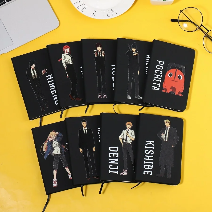 

Cartoon chainsaw man Pow Makema notebook pu binding notepad Cartoon diary student stationery supplies Birthday gift