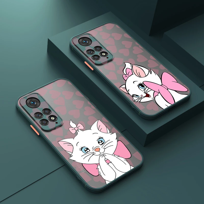 

Cute The Aristocats Marie Cat For Xiaomi 12 11 T Pro S Redmi Note 12 11 10 9 8 Pro S T 5G Frosted Translucent Phone Case