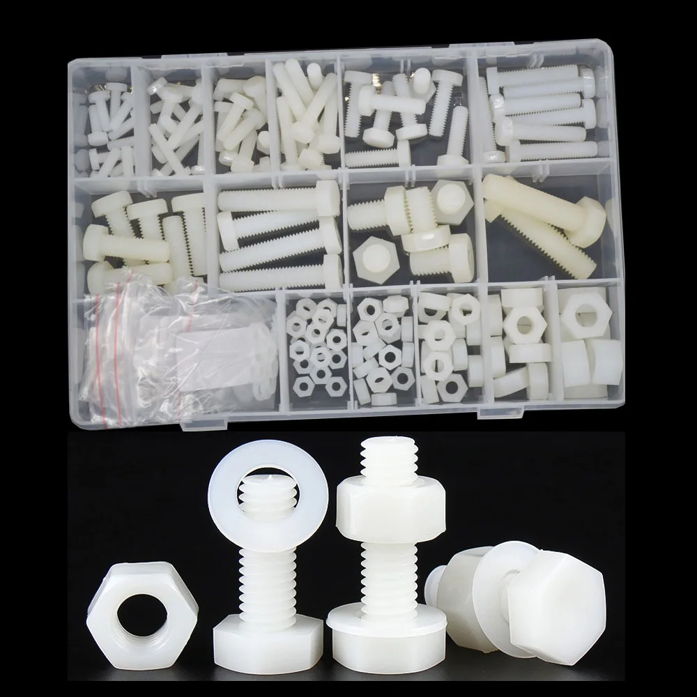 

216 шт./комплект, шестигранные гайки из нейлона