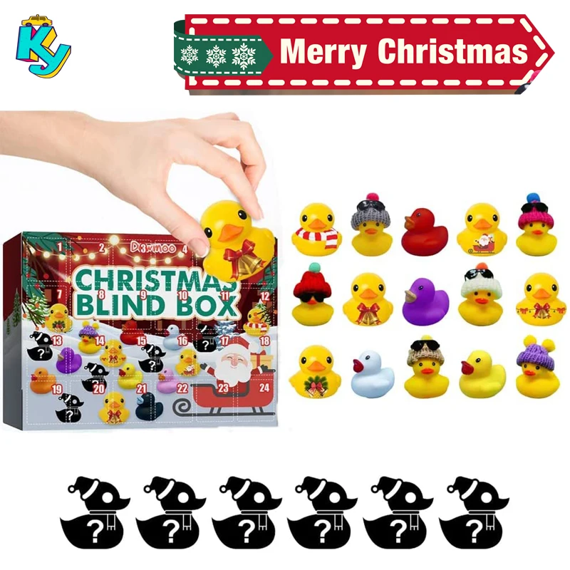 

Календарь с рождественскими мотивами, 2022, 24 резиновые утки, 24 дня, Рождественский календарь с обратным отсчетом для детей, беспокойство