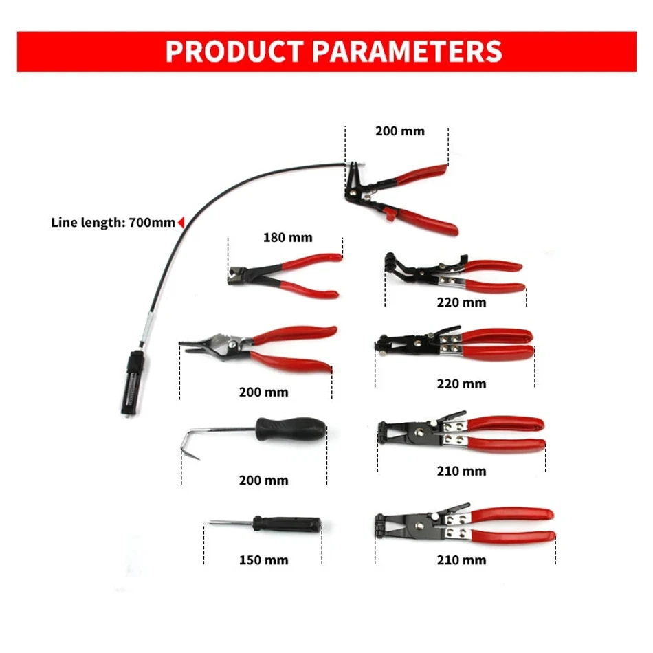 9 шт. набор щипцов для ремонта шлангов автомобиля