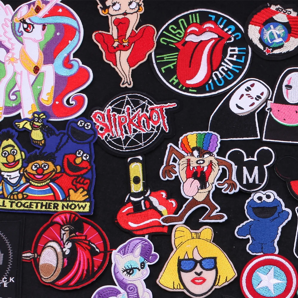 

Diy Custom Fabric Patches Embroidery Patches for T-Shirt Iron on Appliques Clothes Jeans Stickers Badges Japanese Handicrafts