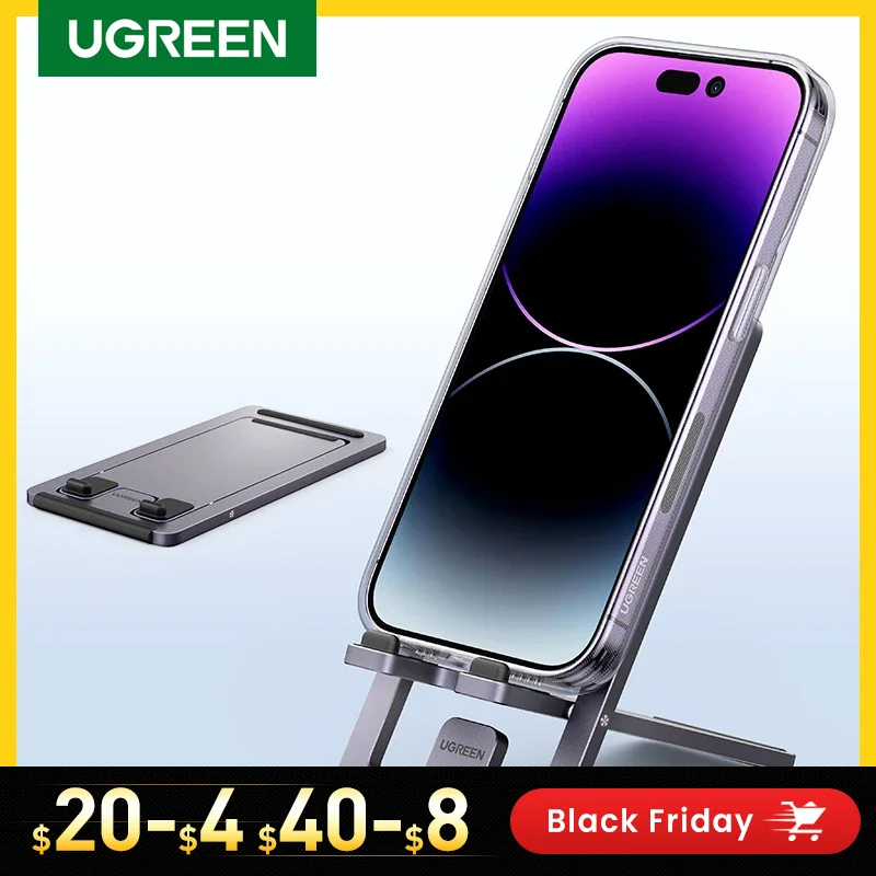

【 Новый в продаже uugreen держатель для телефона алюминиевая настольная подставка для телефона для iPhone14 13 12 Xiaomi Samsung Huawei мобильный телефон Поддержка планшета