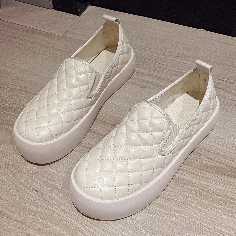 

Four Seasons Foreign Trade Pop Up Lightweight Casual One Step Lefu Shoes Thick Sole Small White Shoes