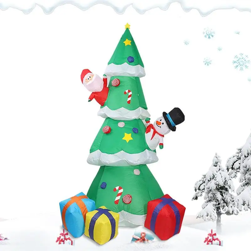 

Надувная Рождественская елка, выдувная Рождественская елка для двора, украшение светодиодный Ной подсветкой, рождественское уличное украш...