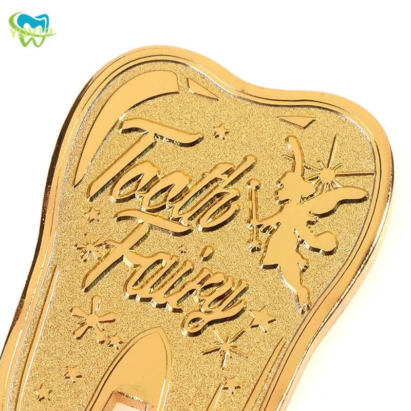 Монета в форме зуба подарок Детский медальон позолоченная памятная монета