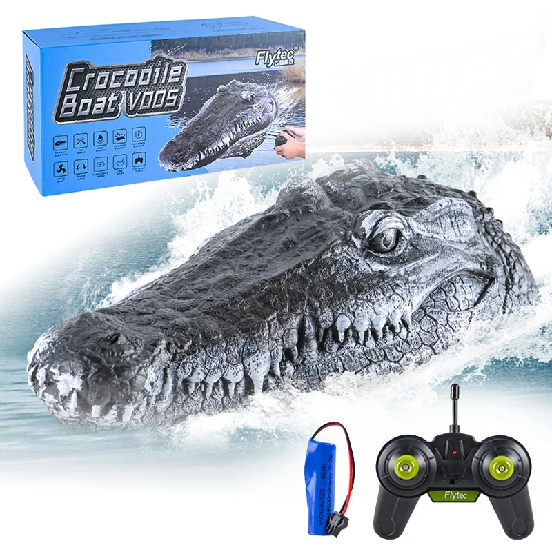 

Remote Control Boat Flytec V005 Waterproof 2.4GHz Alligator Head Electric RC Racing Boat Funny Toy Simulation Remote ControlShip