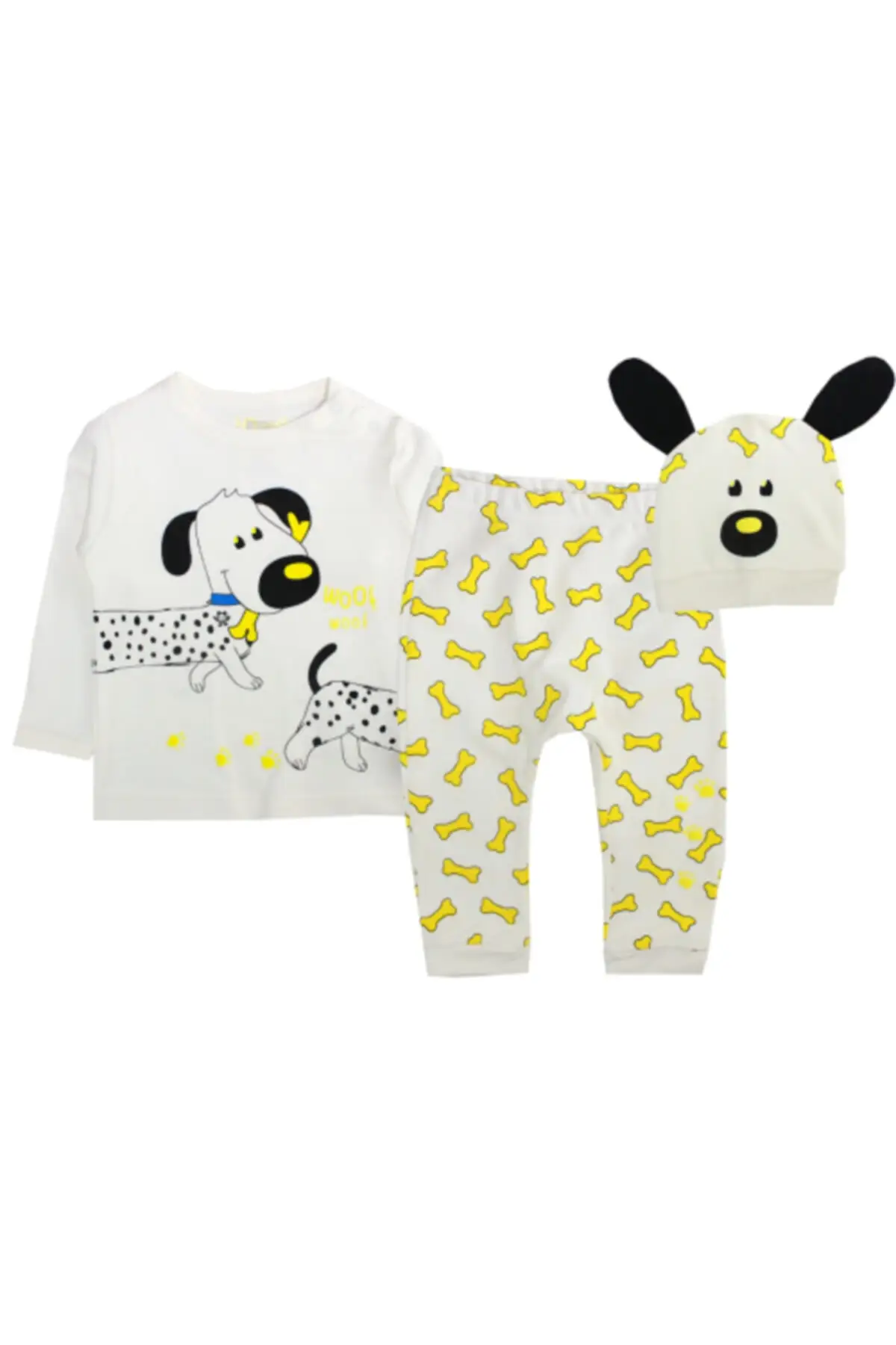 

Baby boy white cute friendly 3-piece pajama suits clothing