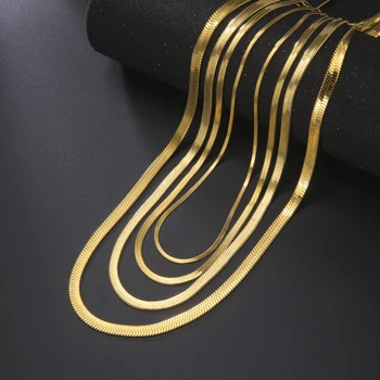 HIPEE-collar de cadena de hueso de serpiente de acero inoxidable para hombres y mujeres, Gargantilla de moda, accesorios de joyería para regalo de fiesta 1