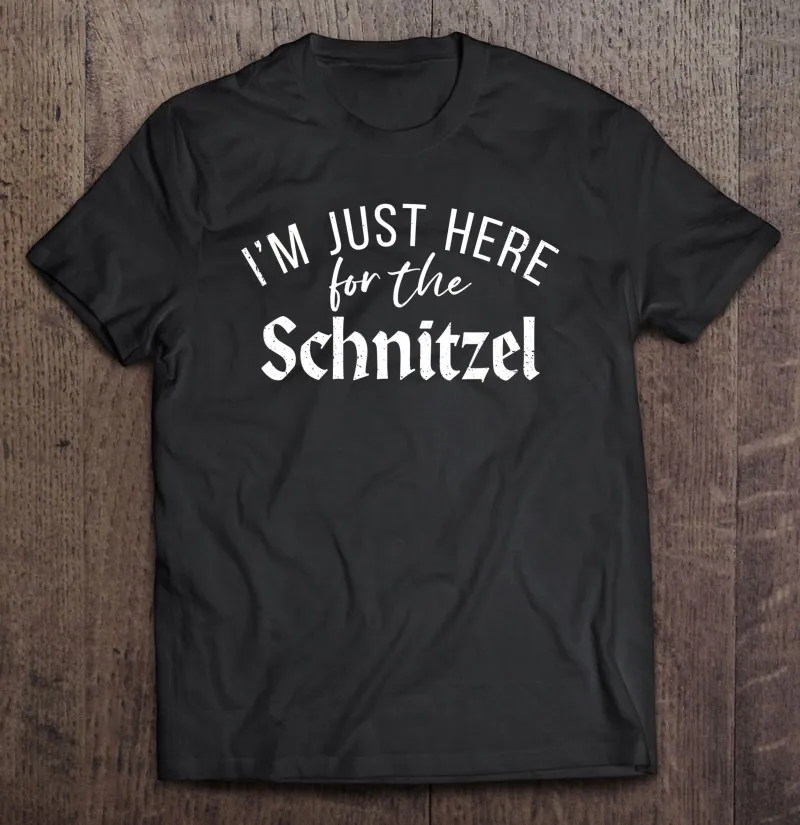 

Забавные немецкие футболки надписей «Я здесь для шницель», футболки большого размера, Мужская одежда, футболки