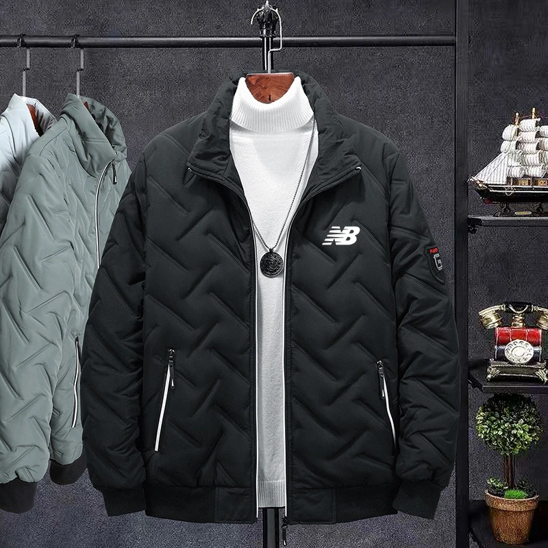 

2023 Autumn and Winter New Cotton Coat Men's Down Cotton Coat Standing Collar Fashion Brand Men's Lightweight and Warm