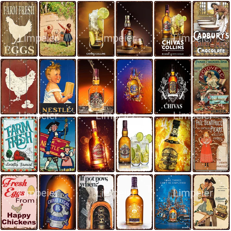 

Retro Poster Farm Wine Bar Party Annual Meeting Label Metal Tin Painting Whisky Garage Man Cave Hotel Room Decoration Clear