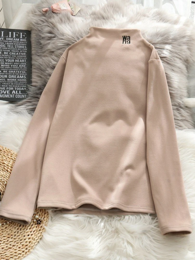 

SVOKOR De Rong, пуловер с автономным подогревом, полувысокий воротник, базовое пальто в западном стиле, универсальный топ с длинными рукавами, одн...