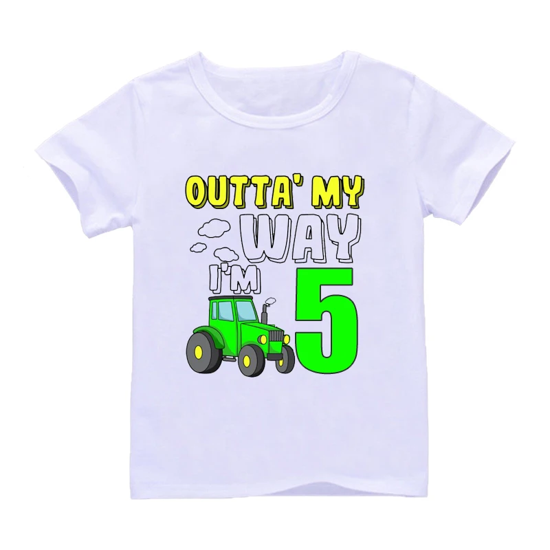 Детские футболки на день рождения с принтом в виде трактора детские для