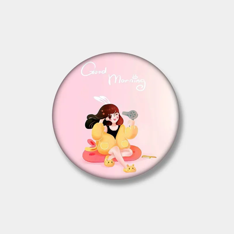 

Good Morning Soft Button Pin Customizable Cute Clothes Collar Metal Women Lover Lapel Pin Badge Fashion Gift Hat Jewelry