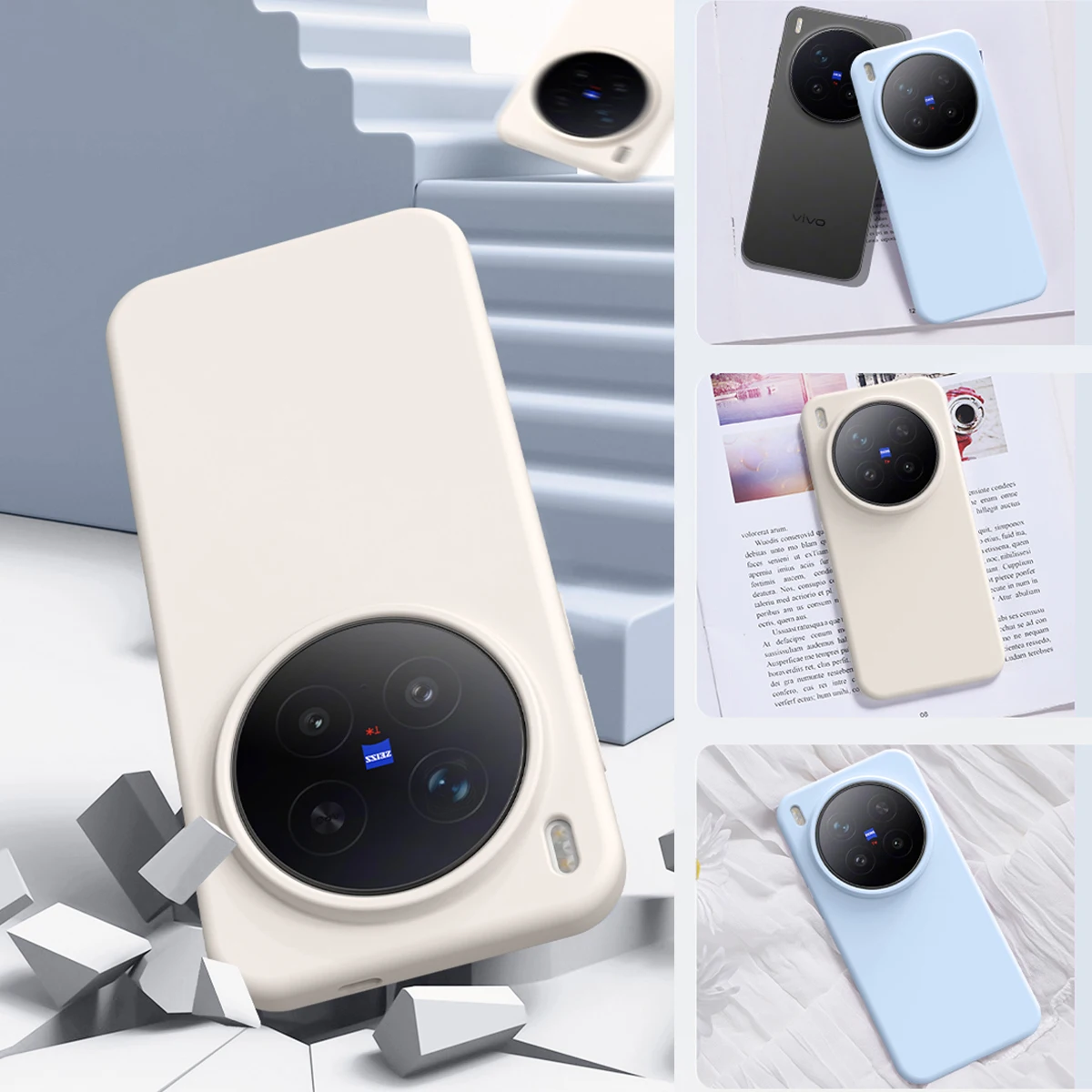 Фото Противоударный мягкий жидкий силиконовый чехол для телефона Vivo X300 X200 Ultra X200 Pro Mini X100s Pro, тонкий флисовый защитный чехол №3