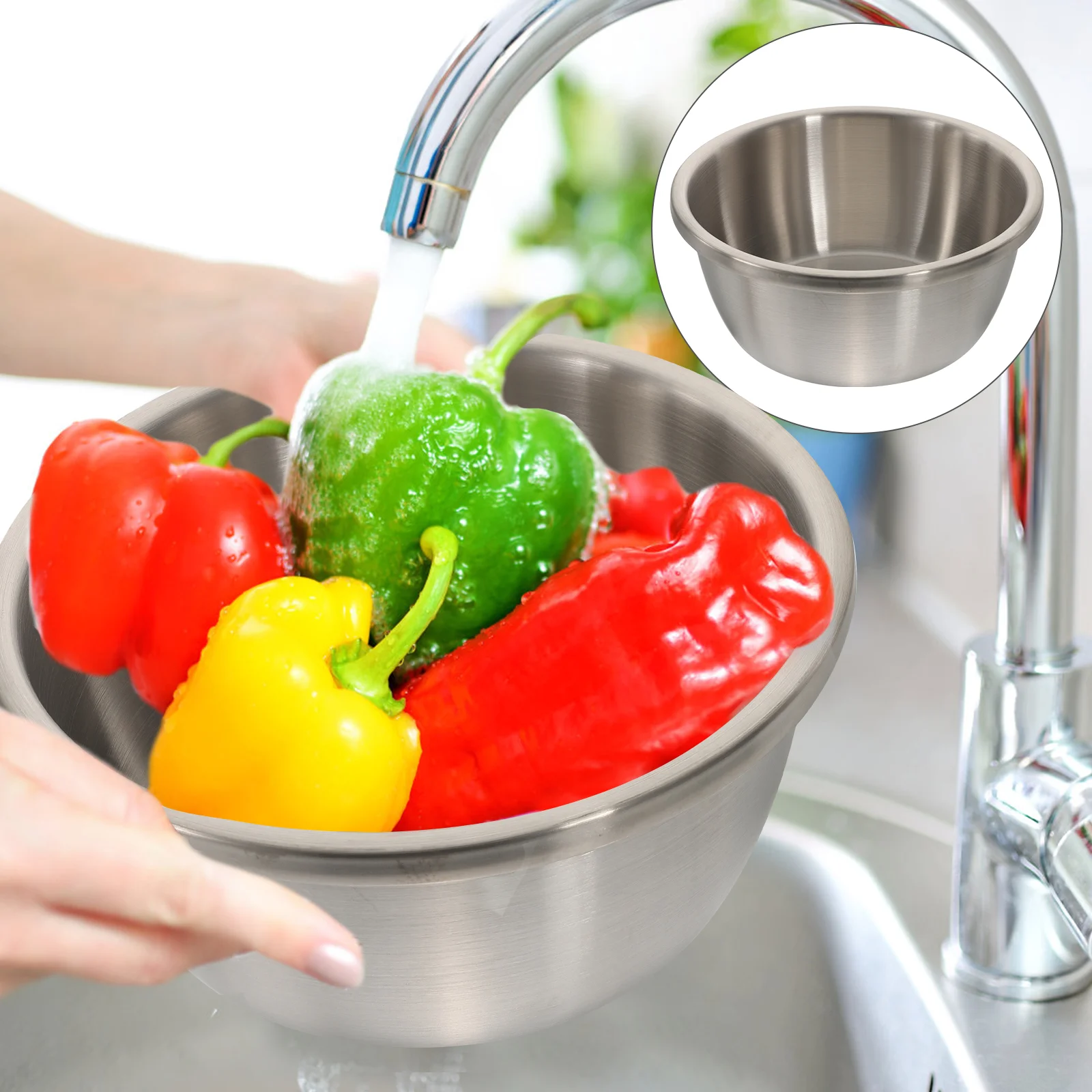 Metal Bowl Stainless Steel Wash Basin Washing Roasting Pan Grill Vegatable Mixing