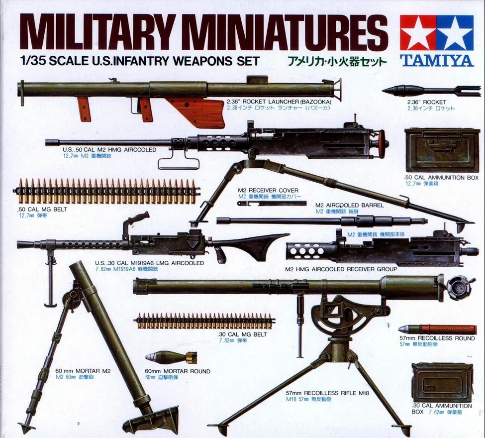 

Tamiya масштаб 35121, 1/35, набор оружия США для пехоты, военные миниатюры, Сборная модель, строительные комплекты для взрослых, хобби, игрушки, сделай сам