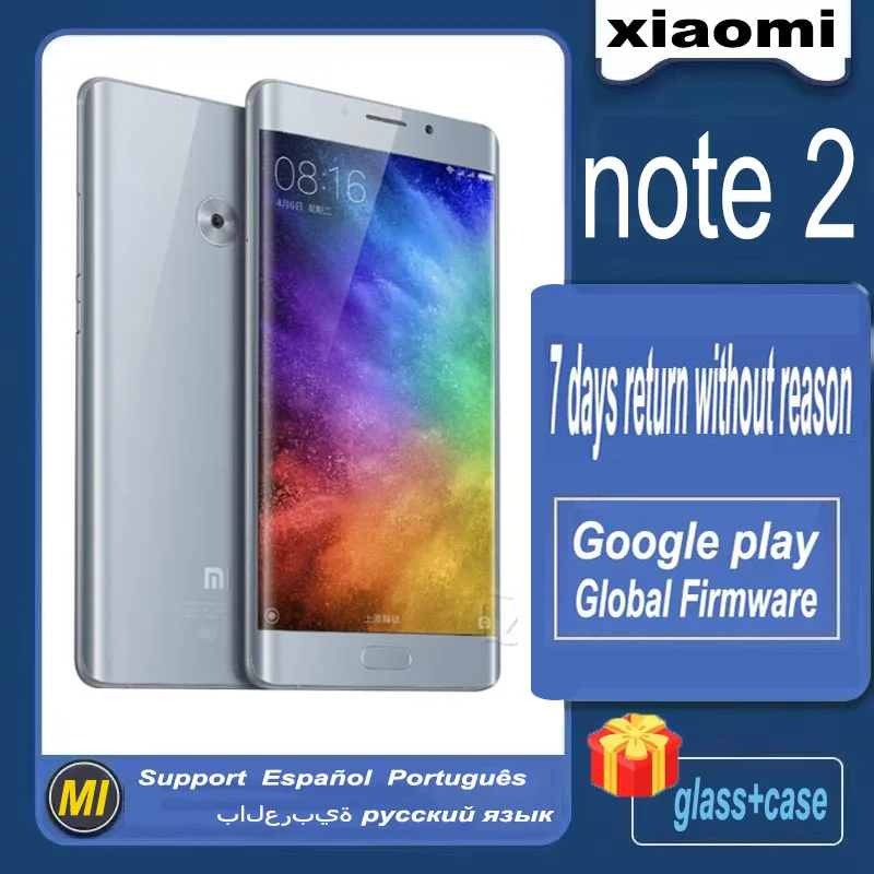 11.11 sale Redmi Xiaomi Mi Note 2 NFC  AMOLED 5.7 inches screen 6G 128G Snapdragon 821  Quick Charge 3.0 Android Mobile Phone