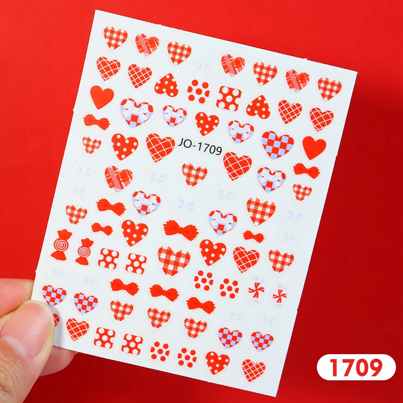 

1PCS 3D Valentine's Day Red Heart Nail Stickers Nail Art Decoration DIY Nail Art Stickers Nail Supplies Nail Accessories