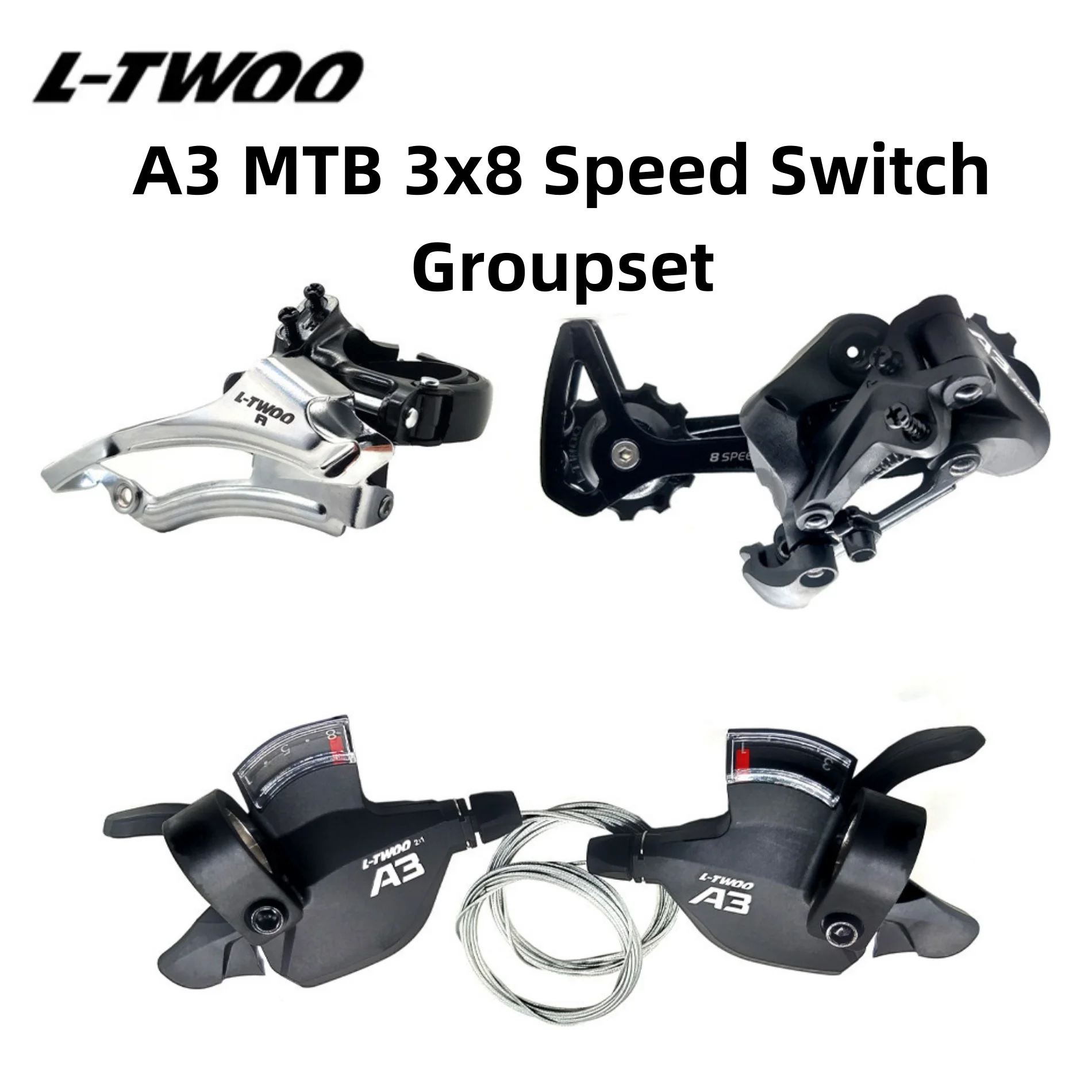 LTwoo A3 3x8 24 Speed ​​Derailleurs Groupset 8s Shift Lever Front Derailleur 8 Speed ​​Rear Switches