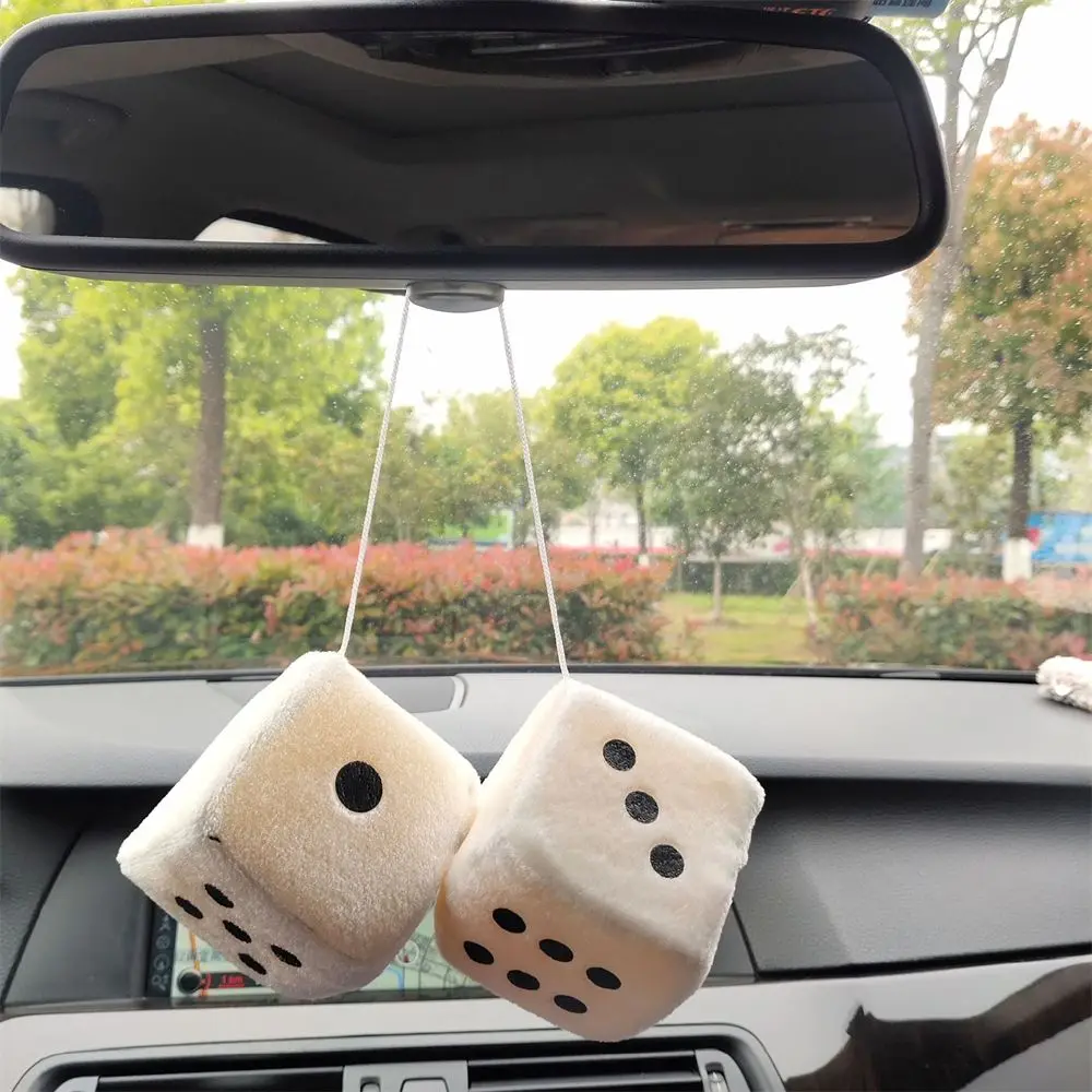 

Car Mirror Auto Home Decorations Mirrors Styling Car Hanging Pendant Velvet Dice Multicolor Plush Dices Car Accessories