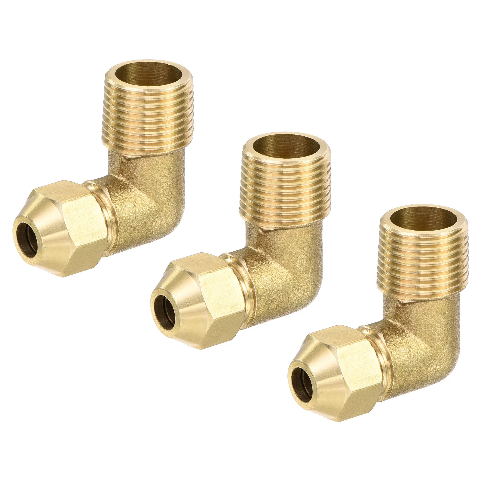 

Uxcell Brass Compression Tube Fitting 6mm Tube OD to 3/8PT Male Thread Elbow Fittings Pack of 3