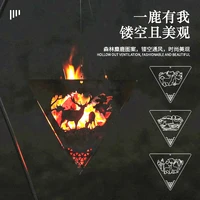 stainless steel triangle camping wood stove triangle suspended fire pit platform outdoor bonfire wood stove for picnic outdoor