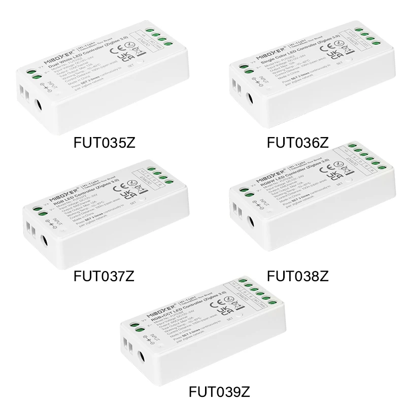 

Zigbee Led Strip Controller FUT035Z FUT036Z FUT037Z FUT038Z FUT039Z for Single Color Dual White RGB RGBW RGB+CCT DC12-24V