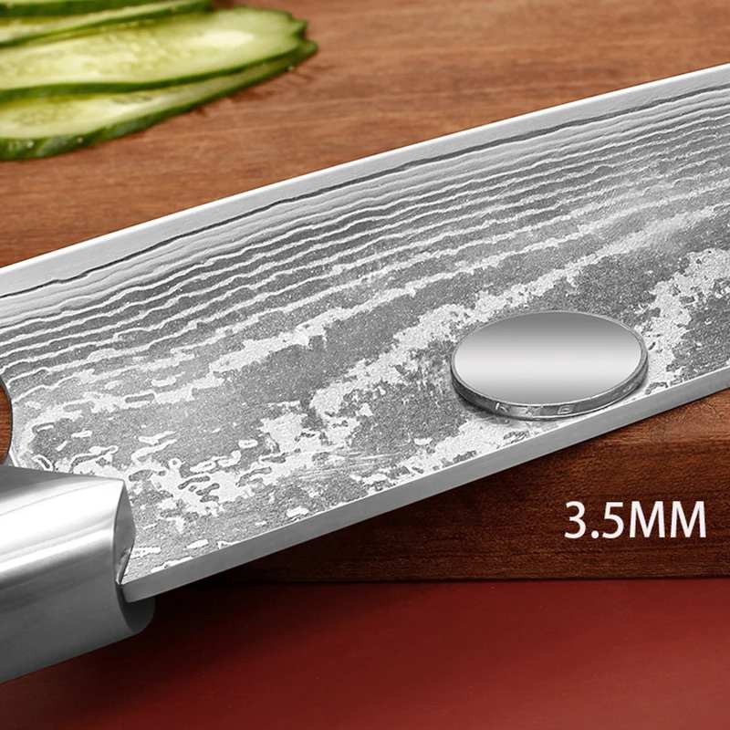 7-дюймовый нож-измельчитель из дамасской стали VG10 лезвие черного дерева ручка