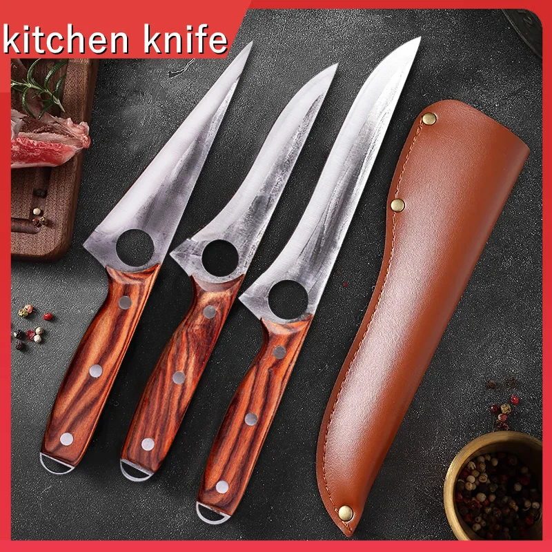 

Кухонный нож 5Cr15Mov, нож для ковки мяса, рыбы, мясника, японский нож, профессиональный шеф-повар, нож для мясника, фруктов с крышкой