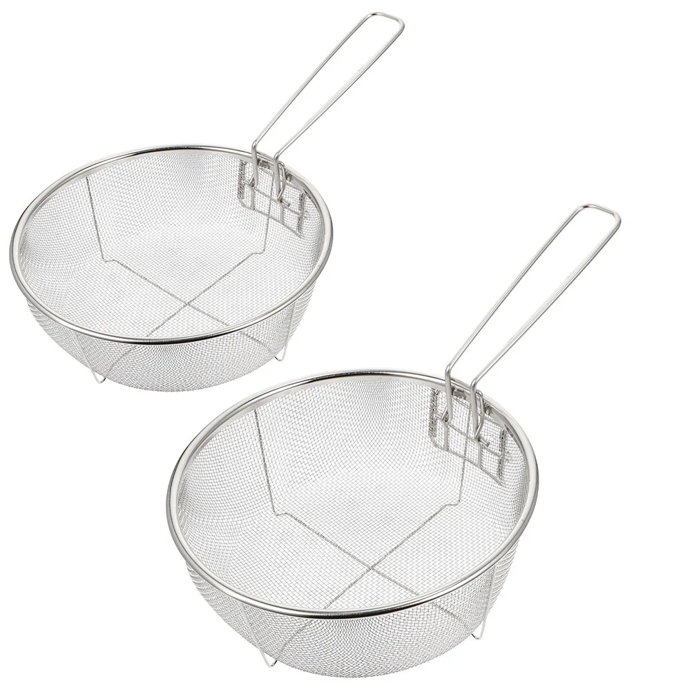 

Basket Fryer Fry Frying French Wire Fries Strainer Serving Stainless Steel Holder Deep Net Chips Foodfriedbaskets Round Mesh