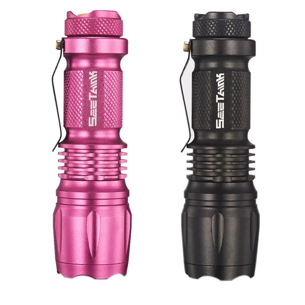 

Mini Flashlight Handheld LED Light Outdoor Camping Hiking Portable Zoom Torch Aluminum Alloy Case