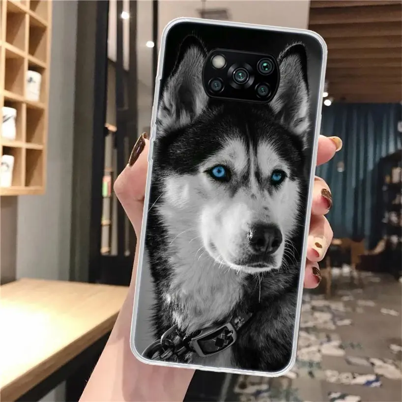 Мягкий чехол для телефона с изображением сибирской собачки Хаски Xiaomi Poco X3 Pro X5 X4 NFC