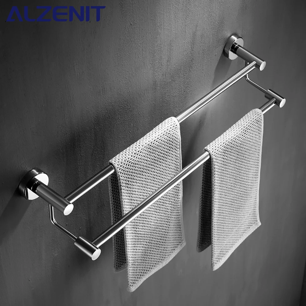 Bar Double Ladder Rod Mirror Chrome Rack Wall Mount Hanger S