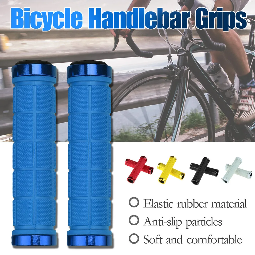 

Bicycle Handlebar Grips Anti-Slip Elastic Rubber Cuffs Bilateral Lock Cycling Handle Bar Sleeve Cover For Bmx Mountain Mtb Bike