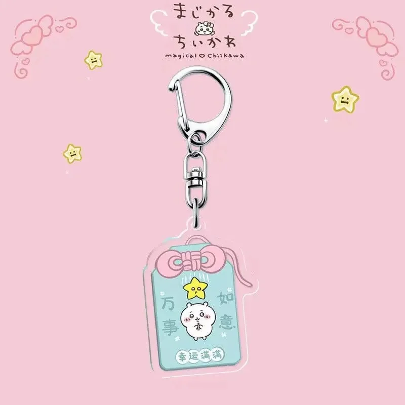 Фото Коллекция акриловых брелоков Kawaii Usagi Hachiware Chiikawa Lucky Omamori: подвески для сумок и рюкзаков, подарочные украшения и аксессуары №4