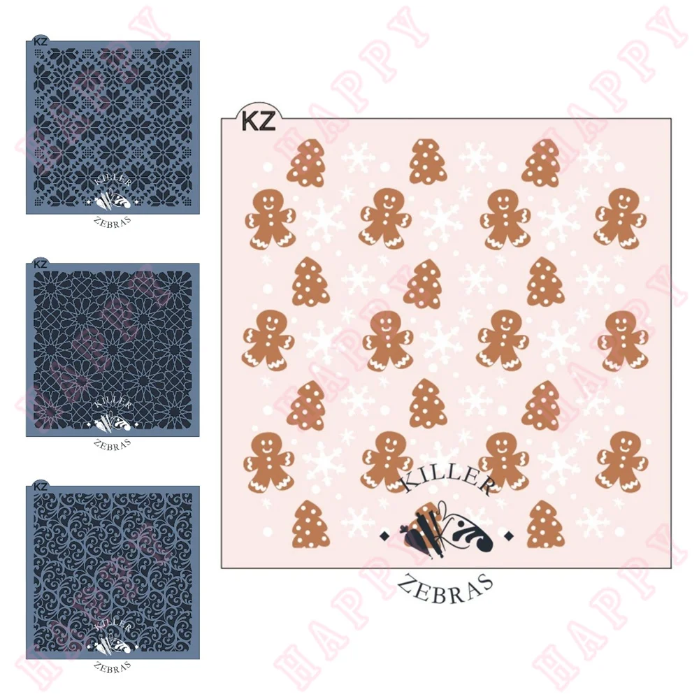 

Plastic Stencil Geometric Star Gingerbread Man Flower Scrapbook Diary Decoration Embossing Template DIY Greeting Card Handmade