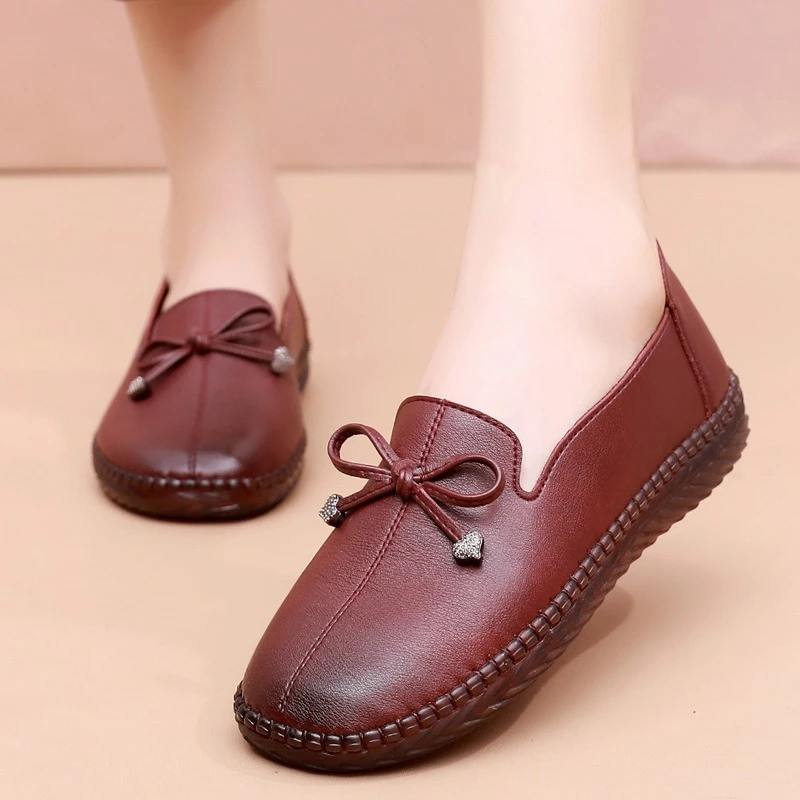 

Women Casual Shoes 2023 Spring New Vintage Lace Up Soft Soled Non Slip Women Flats Oxford Shoes Soft Leather Woman Single Shoes