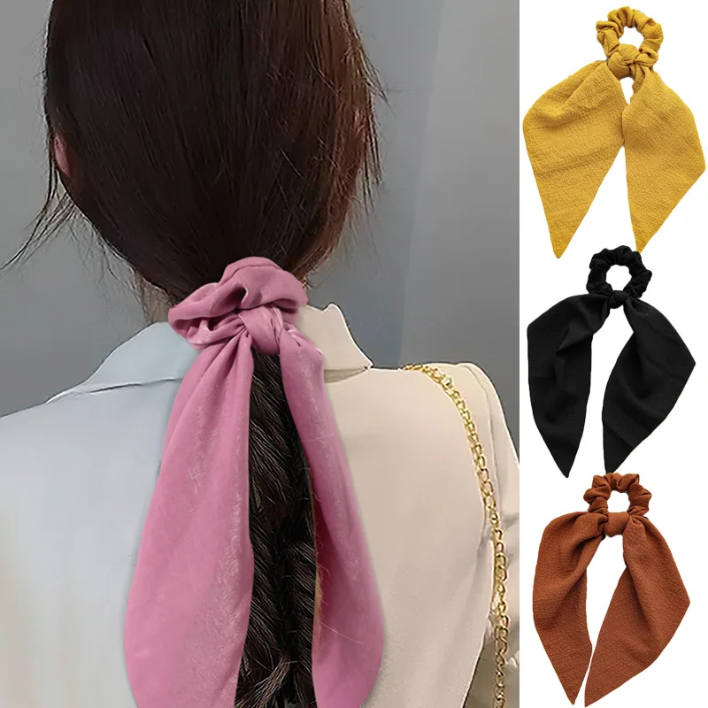

Fashion Print Bow Scrunchies Hair ribbon For Women Girls Ponytail Holder Girls Elastic Hair Bands Christmas Hair accessories