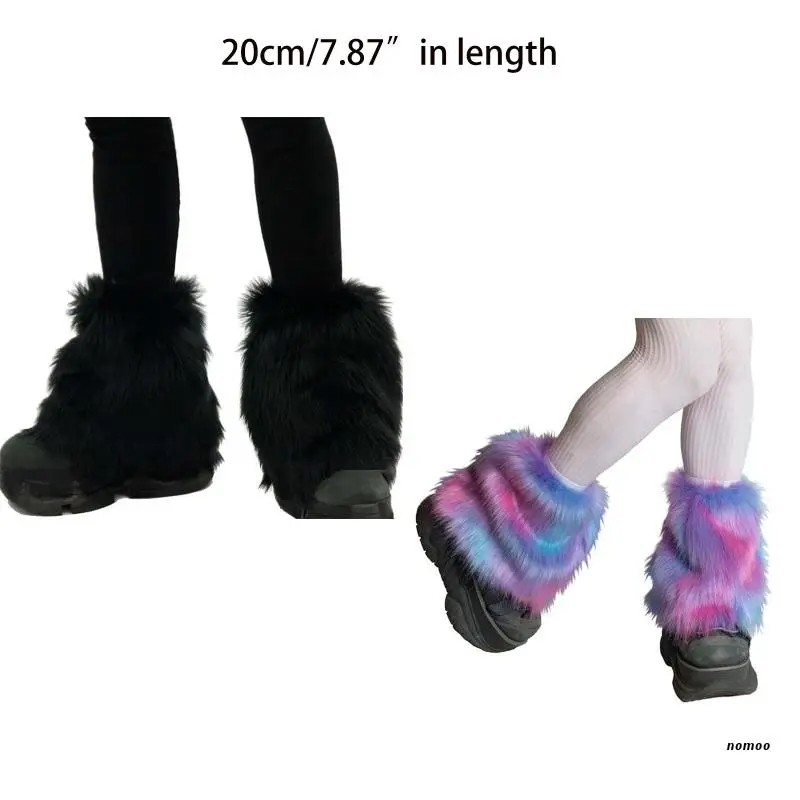 Cute Lolita Faux Fur Cuffs Pile Pile Sock Women Winter Warm Thickened Leg Warmer images - 6