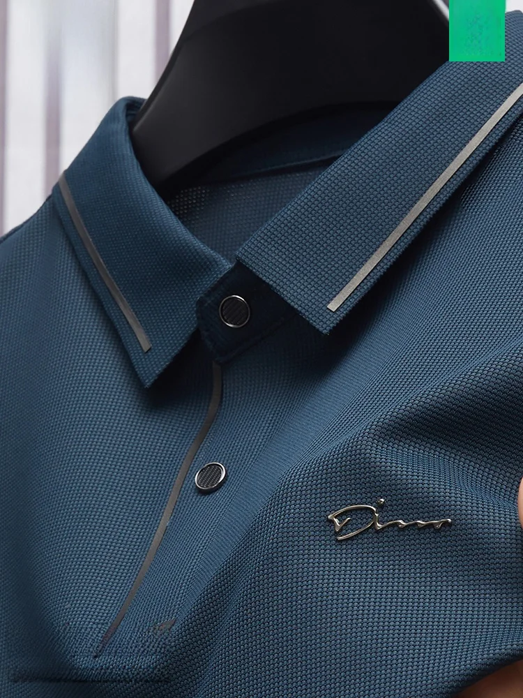 Шелковая рубашка-поло с длинными рукавами Дятел мужская осенняя деловая