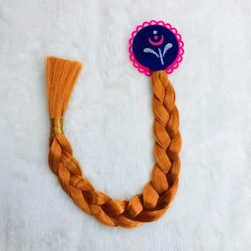 Парик для косплея принцессы девочек очаровательный с белыми и каштановыми