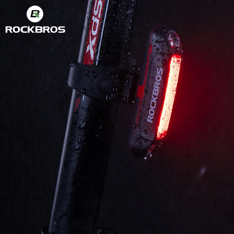 

ROCKBROS Bicycle Light Waterproof Bike Taillight LED USB Rechargable Safety Back Light Riding Warning Saddle Bike Rear Light