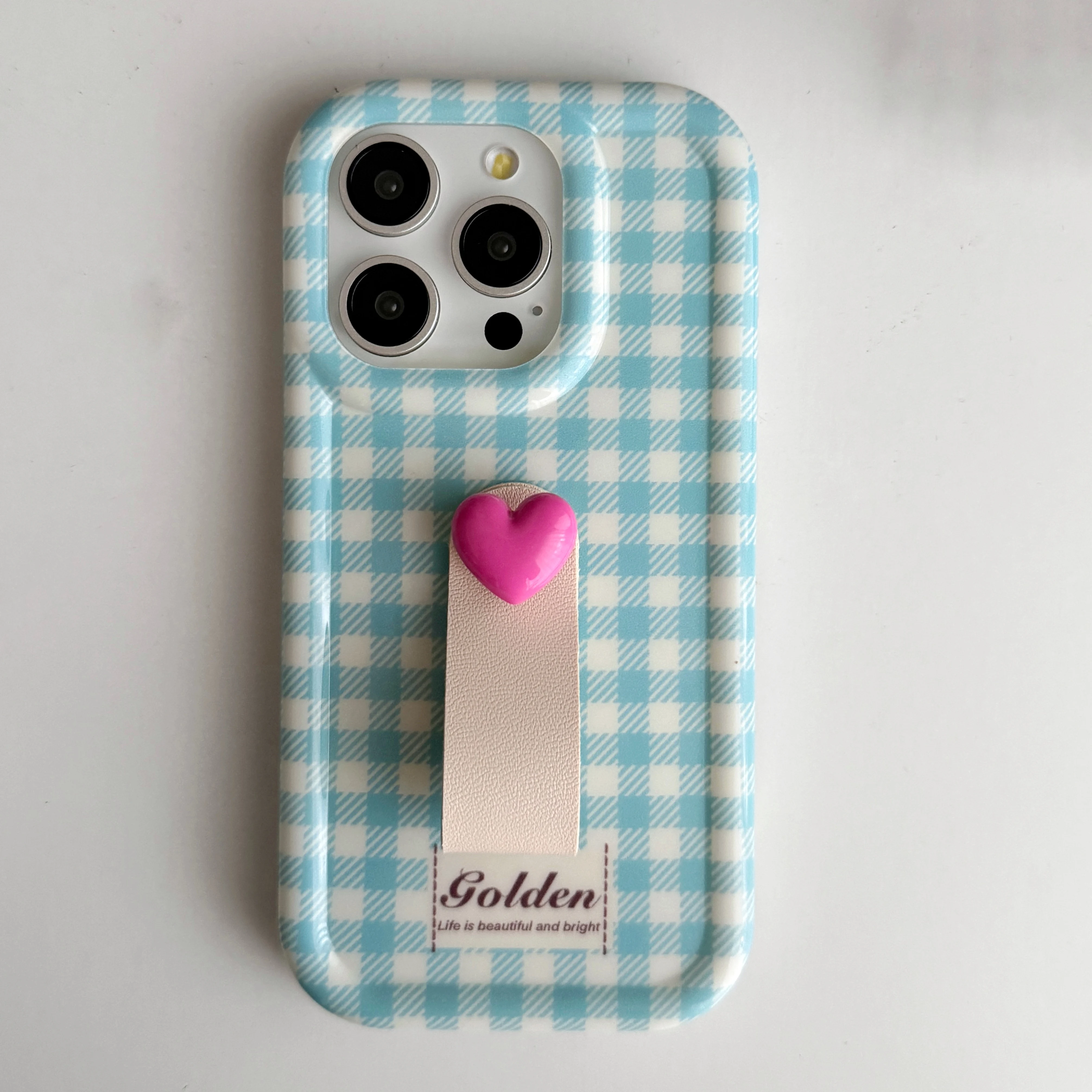 Корейский стиль Instagram шикарный винтажный синий шашки 3D кольцо ремешок Модный