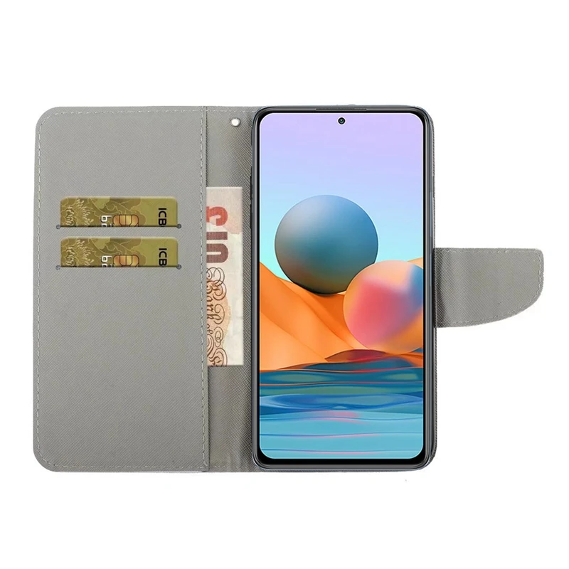 Fire Skull Cool Art Printed Wallet Case for Redmi Note 11 11Pro 10 9 8 7 10C 10A 9C 9A 8A Cartoon PU Leather Flip Cover on - Огненный Череп Крутой Искусство Надписи Кошелек Чехол для Redmi Note 11 11Pro 10 9 8 7 10C 10A 9C 9A 8A Карточка ПУ-кожа Переверну